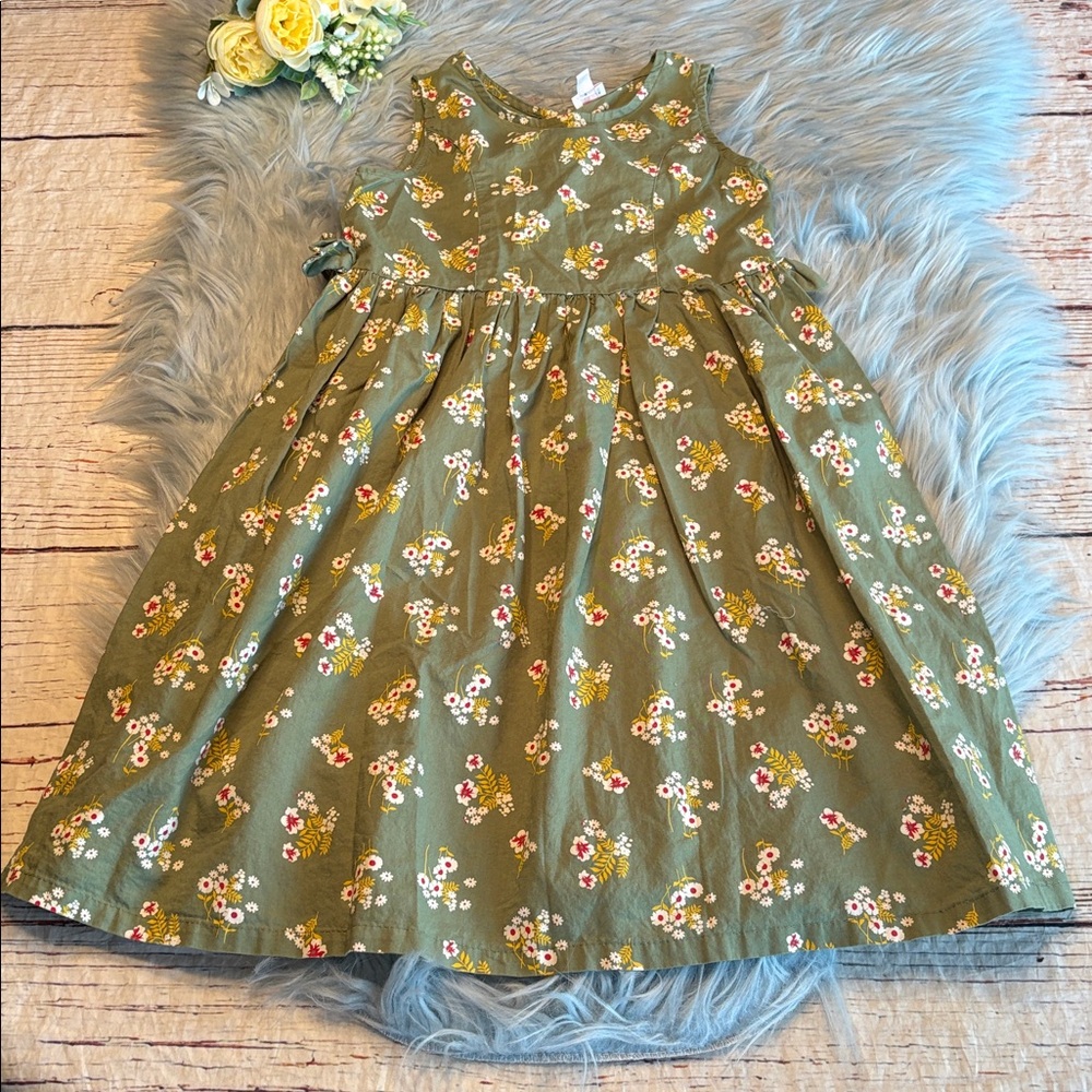 Lucky Penny Floral Green Sleeveless Dress sz 6X